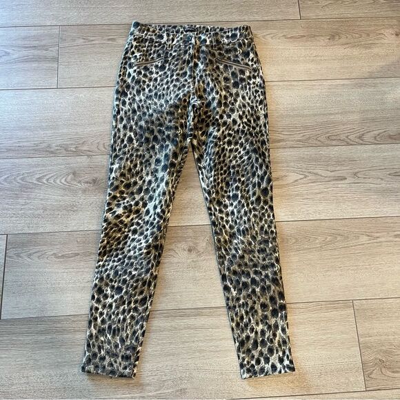 J. McLaughlin Baxter Cheetah Leopard Skinny Zipper Pants Size 0 - Picture 2 of 7
